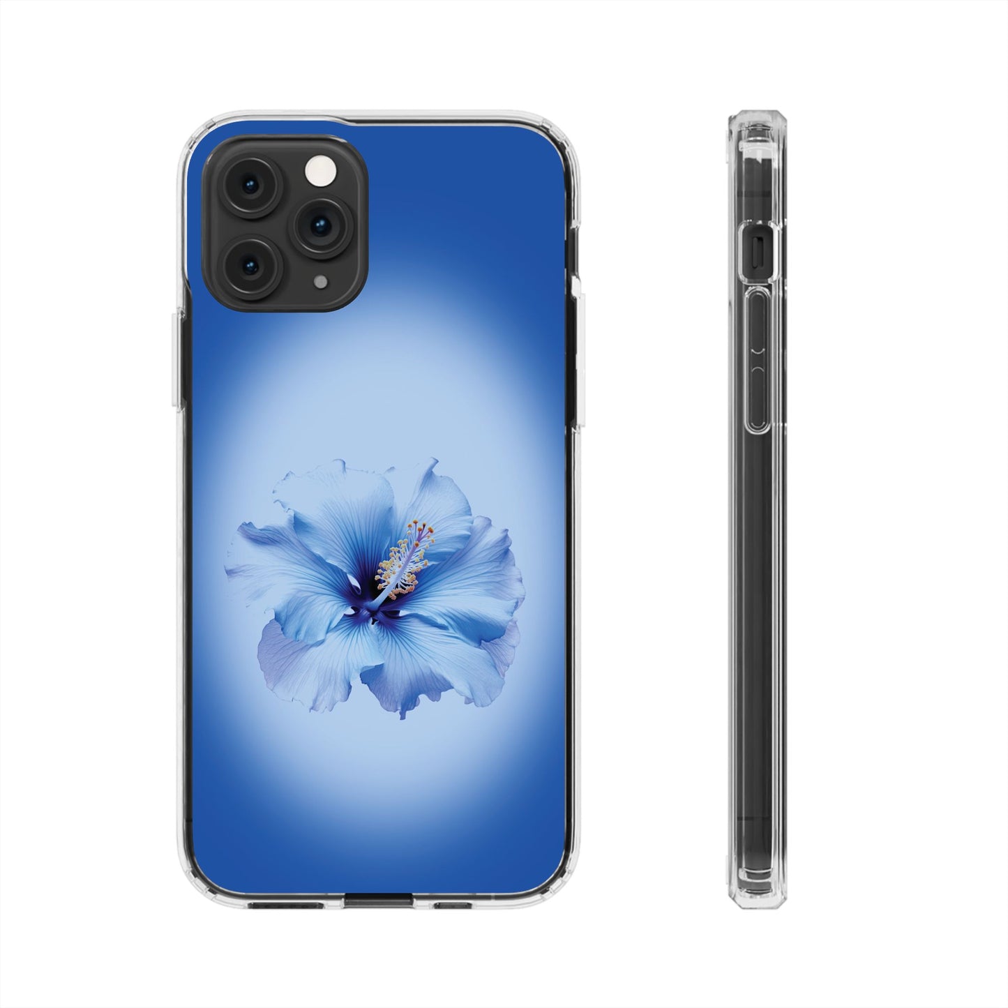 'Blue Hibiscus' Clear Iphone Cases