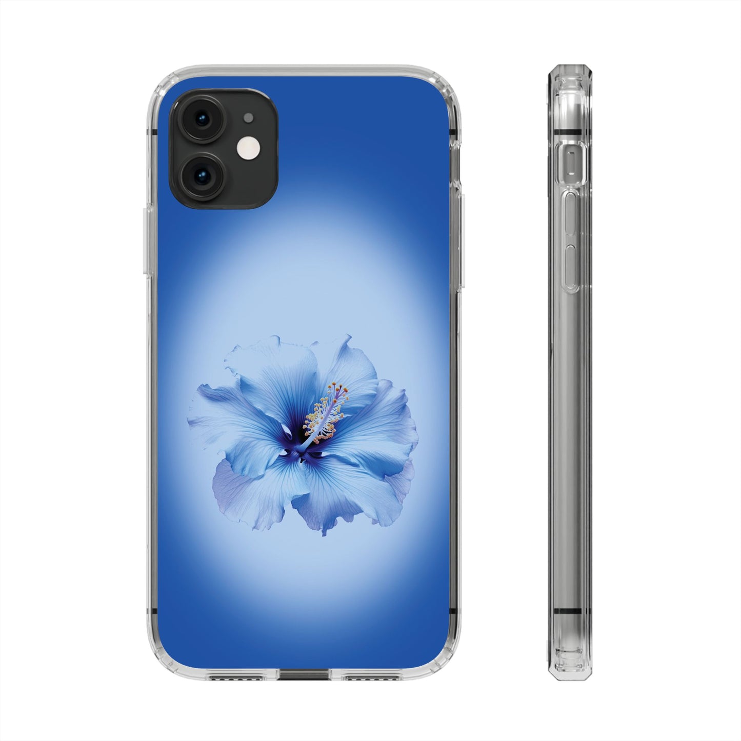 'Blue Hibiscus' Clear Iphone Cases