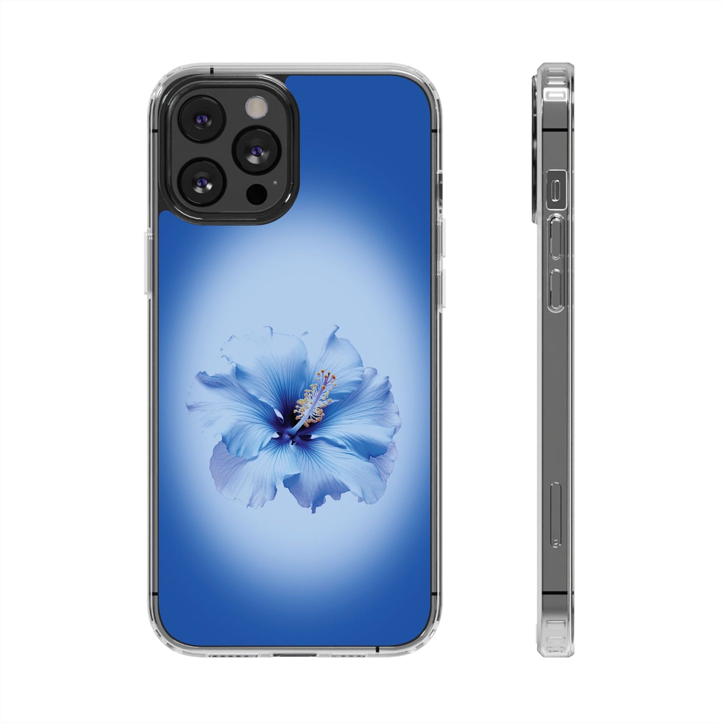 'Blue Hibiscus' Clear Iphone Cases