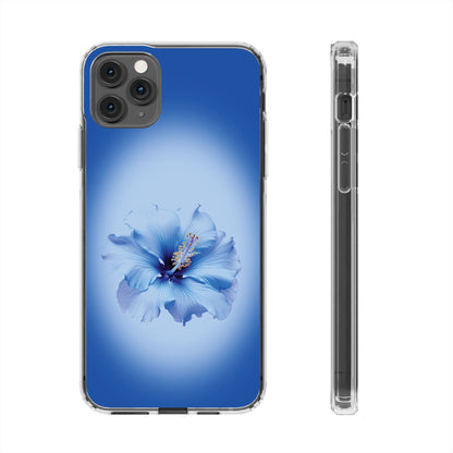 'Blue Hibiscus' Clear Iphone Cases