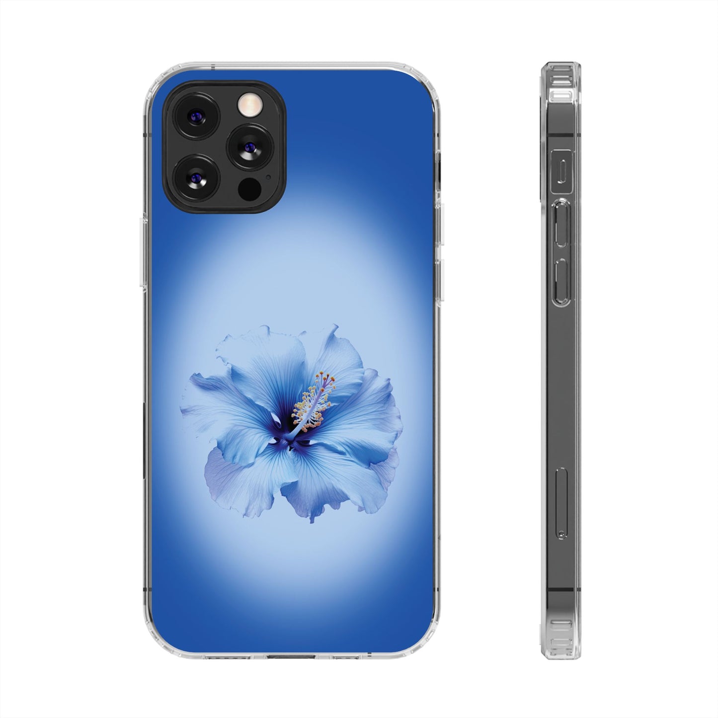 'Blue Hibiscus' Clear Iphone Cases