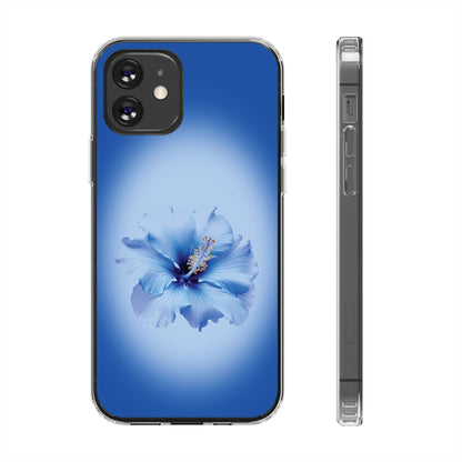 'Blue Hibiscus' Clear Iphone Cases