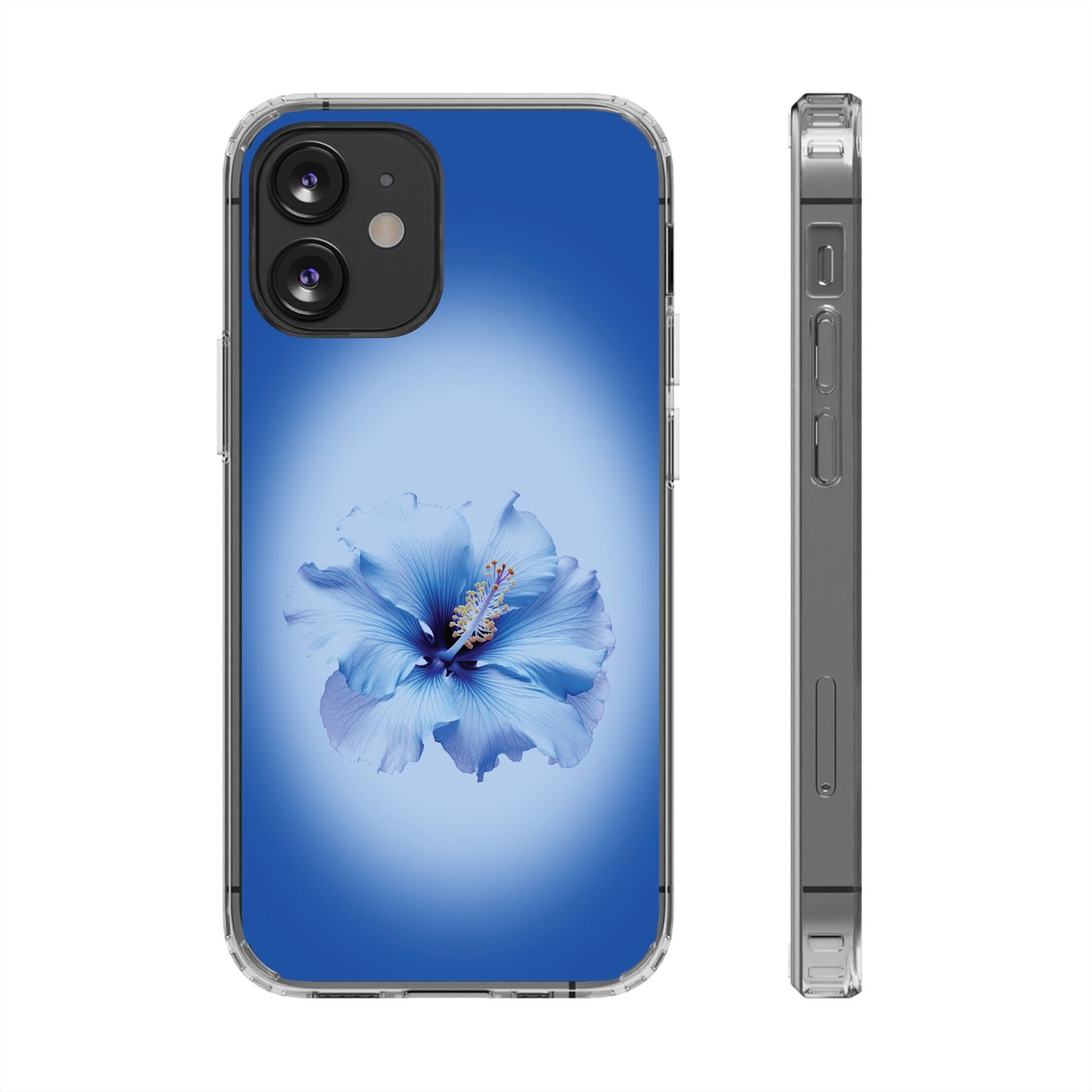 'Blue Hibiscus' Clear Iphone Cases