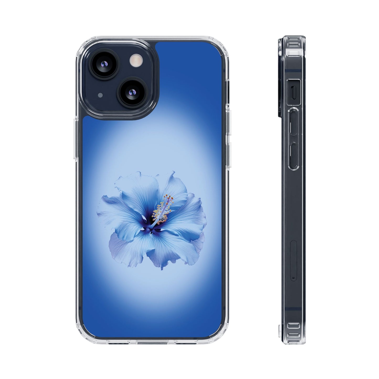 'Blue Hibiscus' Clear Iphone Cases