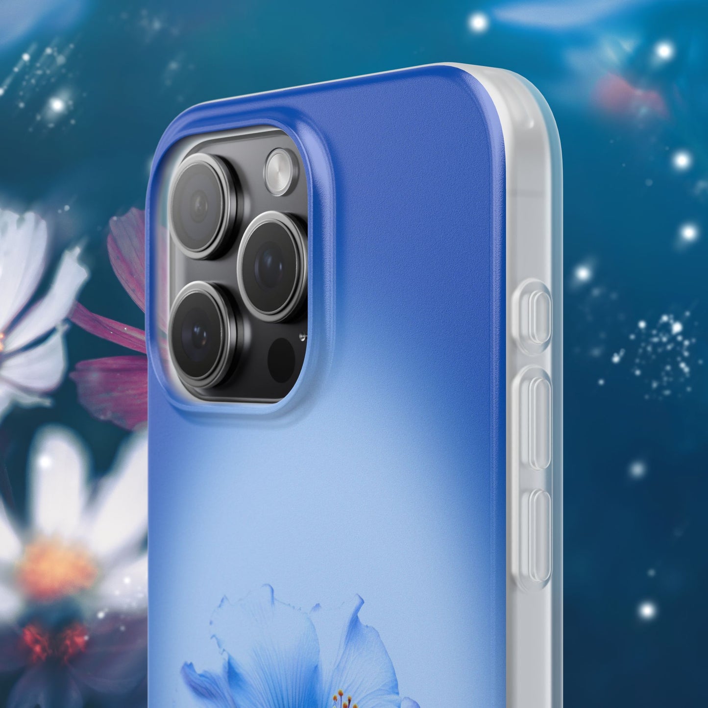 'Blue Hibiscus' Flexible Iphone Cases