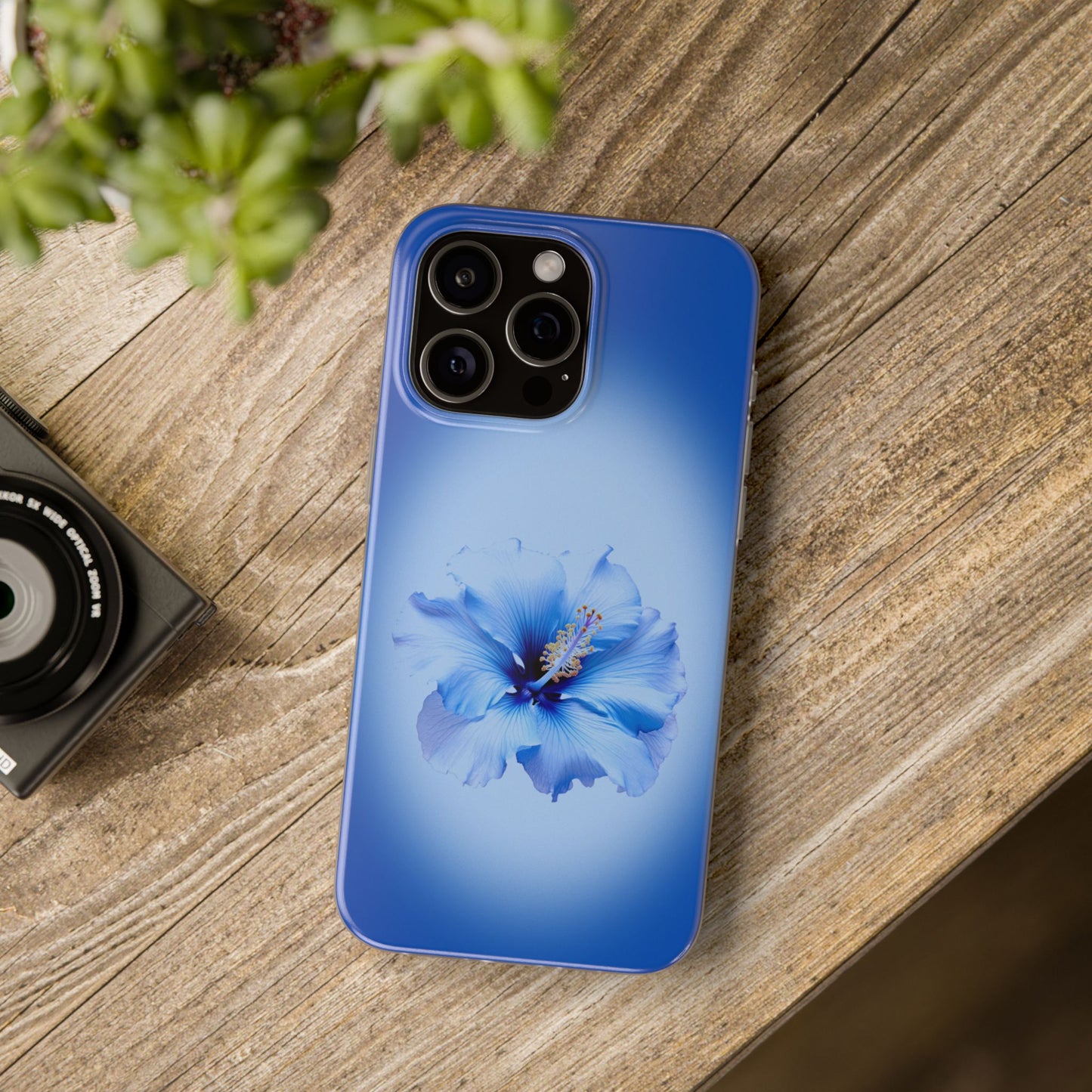 'Blue Hibiscus' Flexible Iphone Cases