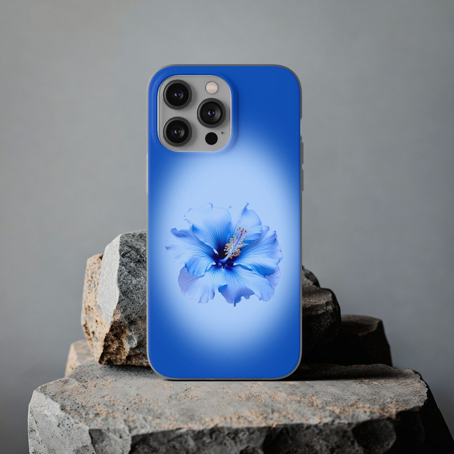 'Blue Hibiscus' Flexible Iphone Cases