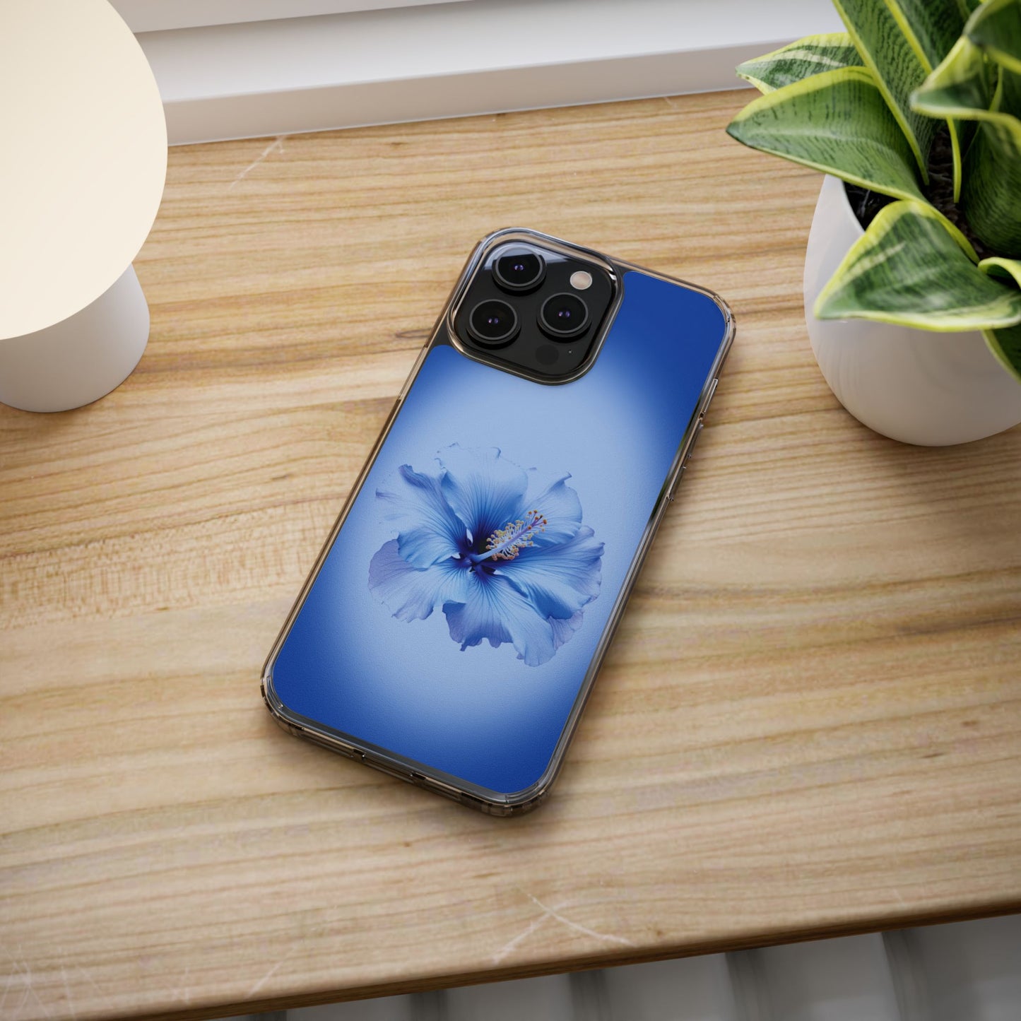 'Blue Hibiscus' Clear Iphone Cases