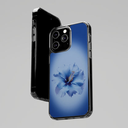 'Blue Hibiscus' Clear Iphone Cases