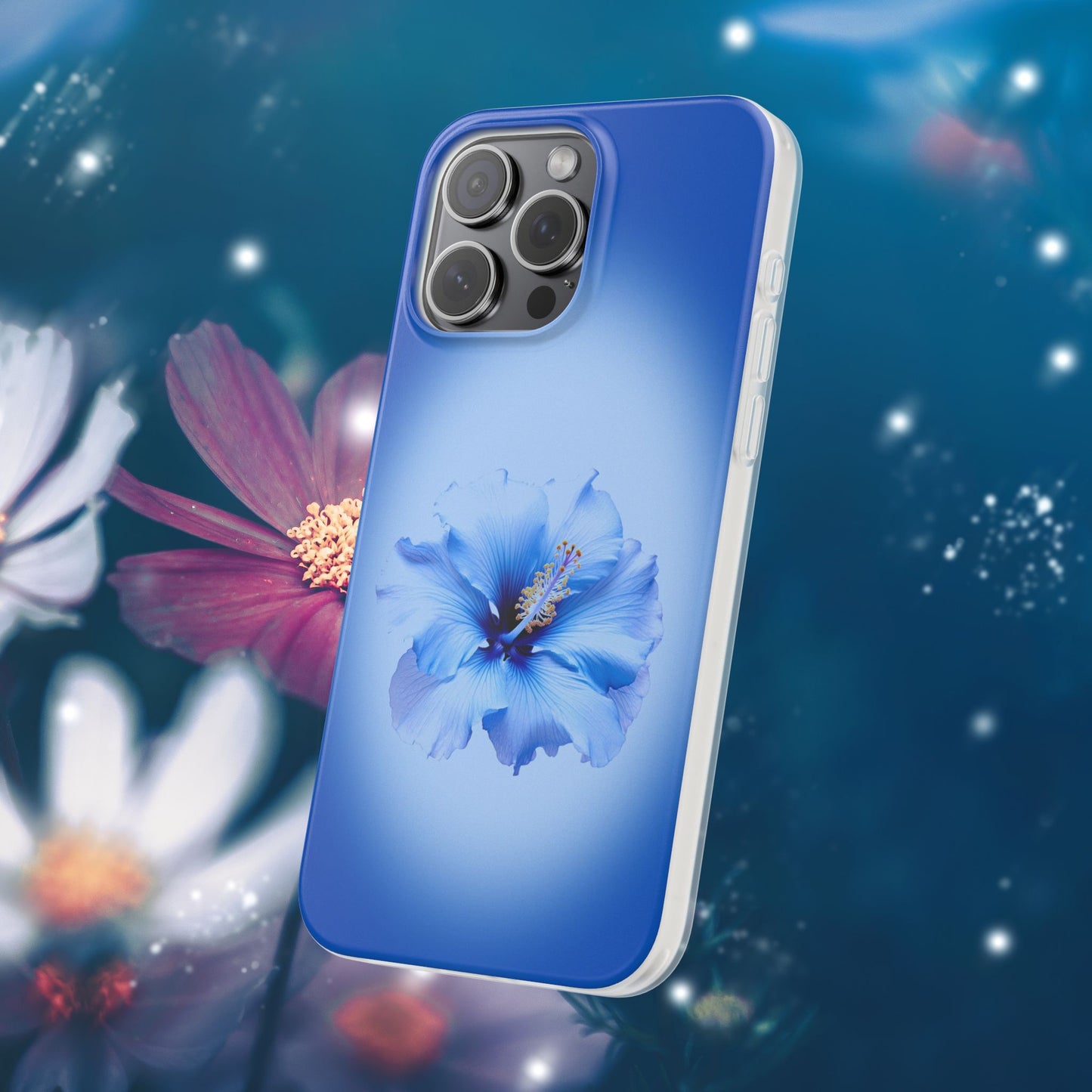 'Blue Hibiscus' Flexible Iphone Cases